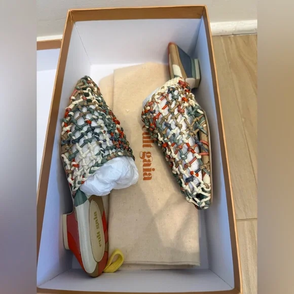 New In Box Cult Gaia Monica Mules EU 36 US 6 Light Lava Woven Shoes - Picture 4 of 9